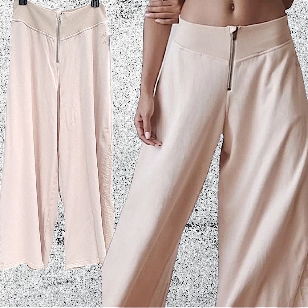 Free People Movement HTF Borderline Wide Leg Hi Rise Zip Sweatpants - Picture 6 of 11